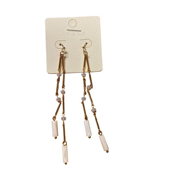 Lou & Co Woman's Gold Tone Dangle Earrings Fashion Jewelry New - Picture 1 of 8